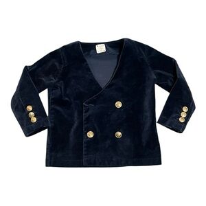 Analogie By Lil Legs Navy Blue Velvet Kids Blazer Size 2 Jacket